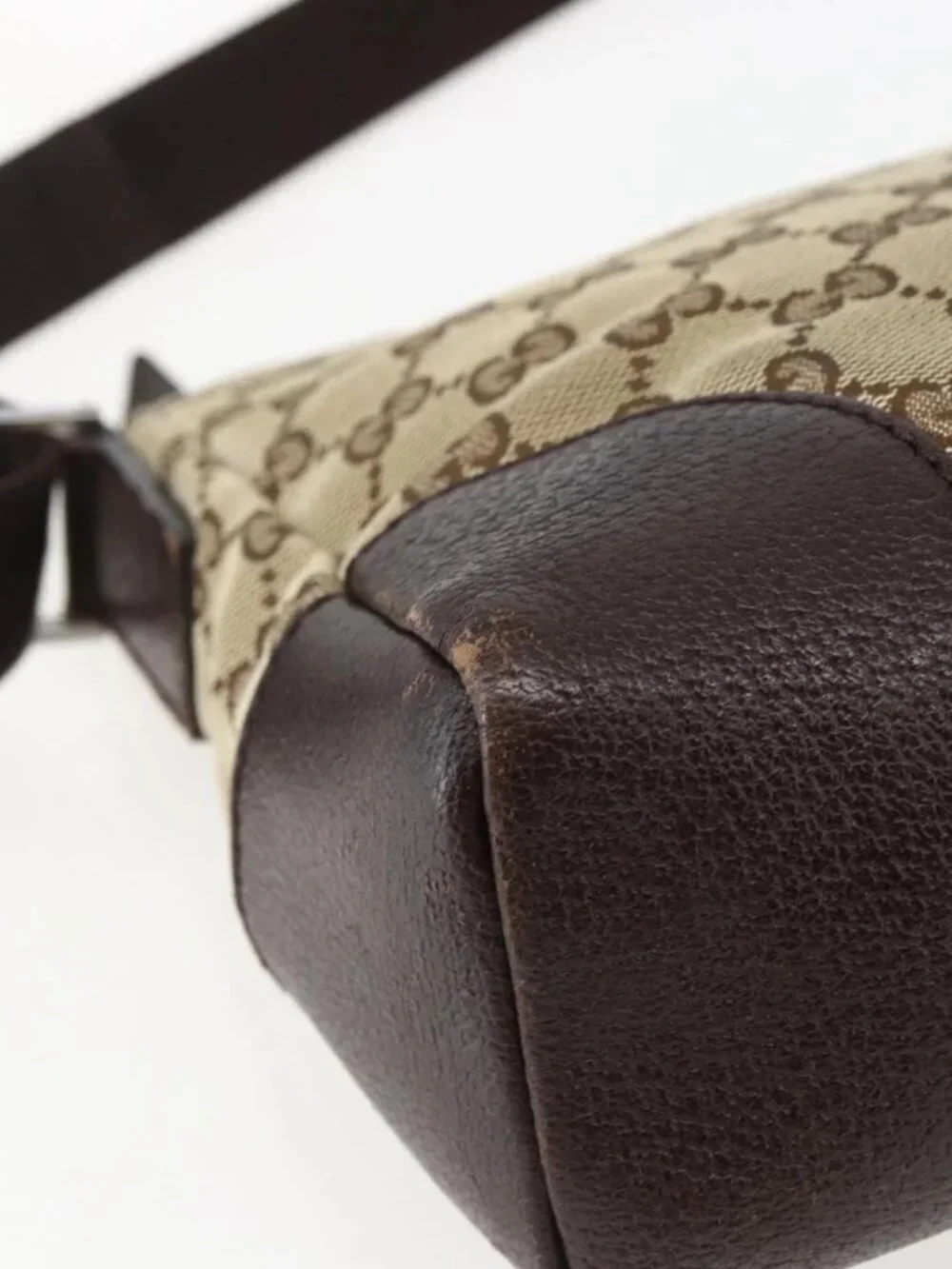 GUCCI GG Canvas Shoulder Bag Beige Silver 114273 Auth fm5091 - Picture 5 of 12